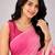 Pink color all over floral printed georgette saree with separate unstitched blouse
