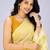 Yellow color all over floral printed georgette saree with separate unstitched blouse