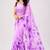 Purple color all over floral printed georgette saree with separate unstitched blouse