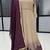 cream embroidered georgette anarkali salwar suit - free size