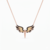 925 Sterling Silver Rose Gold Plated Angel Wings Pendant Necklace with Black Cubic Zirconia