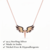 925 Sterling Silver Rose Gold Plated Angel Wings Pendant Necklace with Black Cubic Zirconia