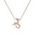 925 Sterling Silver Rose Gold Plated Mermaid Pendant Necklace with Cubic Zirconia
