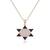 925 Sterling Silver Rose Gold Plated Star of David Pendant Necklace with Black & White Cubic Zirconia