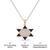 925 Sterling Silver Rose Gold Plated Star of David Pendant Necklace with Black & White Cubic Zirconia