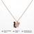 925 Sterling Silver Rose Gold Plated Butterfly Pendant Necklace with Black & White Cubic Zirconia