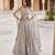 Silver Grey Embroidered Tissue Lehenga Set