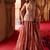 Rust Rose Pink Embroidered Tissue Lehenga Set
