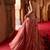 Rust Rose Pink Embroidered Tissue Lehenga Set