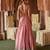 Rose Pink Embroidered Tissue Lehenga Set