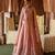 Peach Pink Embroidered Tissue Lehenga Set