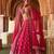 Fuchsia Pink Embroidered Cupro Silk Lehenga Set
