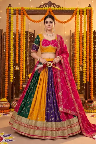 Festive Wear Multi-Panel Ghagra Choli for Navratri & Weddings