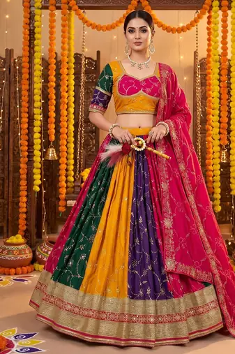 Festive Wear Multi-Panel Ghagra Choli for Navratri & Weddings