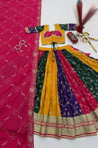Festive Wear Multi-Panel Ghagra Choli for Navratri & Weddings