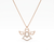 925 Sterling Silver Rose Gold Plated Angel Pendant Necklace with Cubic Zirconia