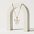 925 Sterling Silver Rose Gold Plated Angel Pendant Necklace with Cubic Zirconia