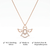 925 Sterling Silver Rose Gold Plated Angel Pendant Necklace with Cubic Zirconia