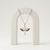925 Sterling Silver Rose Gold Plated Winged Cross Pendant Necklace with Black & White Cubic Zirconia