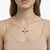 925 Sterling Silver Rose Gold Plated Winged Cross Pendant Necklace with Black & White Cubic Zirconia