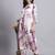 Women blue printed rayon kurta pant set
