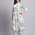 Women cream printed rayon kurta pant set