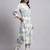 Women cream printed rayon kurta pant set
