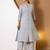 Women grey plain katha kurta set