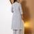 Women grey plain katha kurta set