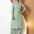 Women green plain katha kurta set