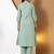 Women green plain katha kurta set