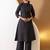 Women black plain katha kurta set