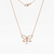925 Sterling Silver Rose Gold Plated Fairy Butterfly Necklace with Cubic Zirconia Accents