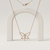 925 Sterling Silver Rose Gold Plated Fairy Butterfly Necklace with Cubic Zirconia Accents