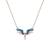 925 Sterling Silver Rose Gold Plated Angel Wings Necklace with Blue Cubic Zirconia  