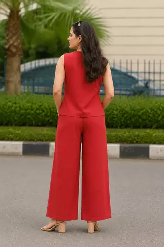 Beautiful rust cord set with embroidredpant