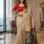 Cream ready to wear kalamkari silk saree