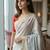 Silver grey pre stitched kalamkari silk saree