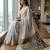 Silver grey pre stitched kalamkari silk saree