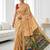 Golden beige ready made kalamkari silk saree
