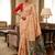 Peach pre pleated kalamkari silk saree