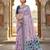 Lavender pink ready pleated cotton linen saree