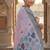 Lavender pink ready pleated cotton linen saree