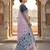 Lavender pink ready pleated cotton linen saree