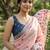 Blush pink readymade linen saree