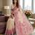 Blush pink pre draped kalamkari linen saree