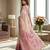 Blush pink pre draped kalamkari linen saree