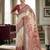 Maroon instant wear kalamkari linen saree