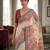 Maroon instant wear kalamkari linen saree