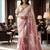 Sage green easy drape floral linen saree